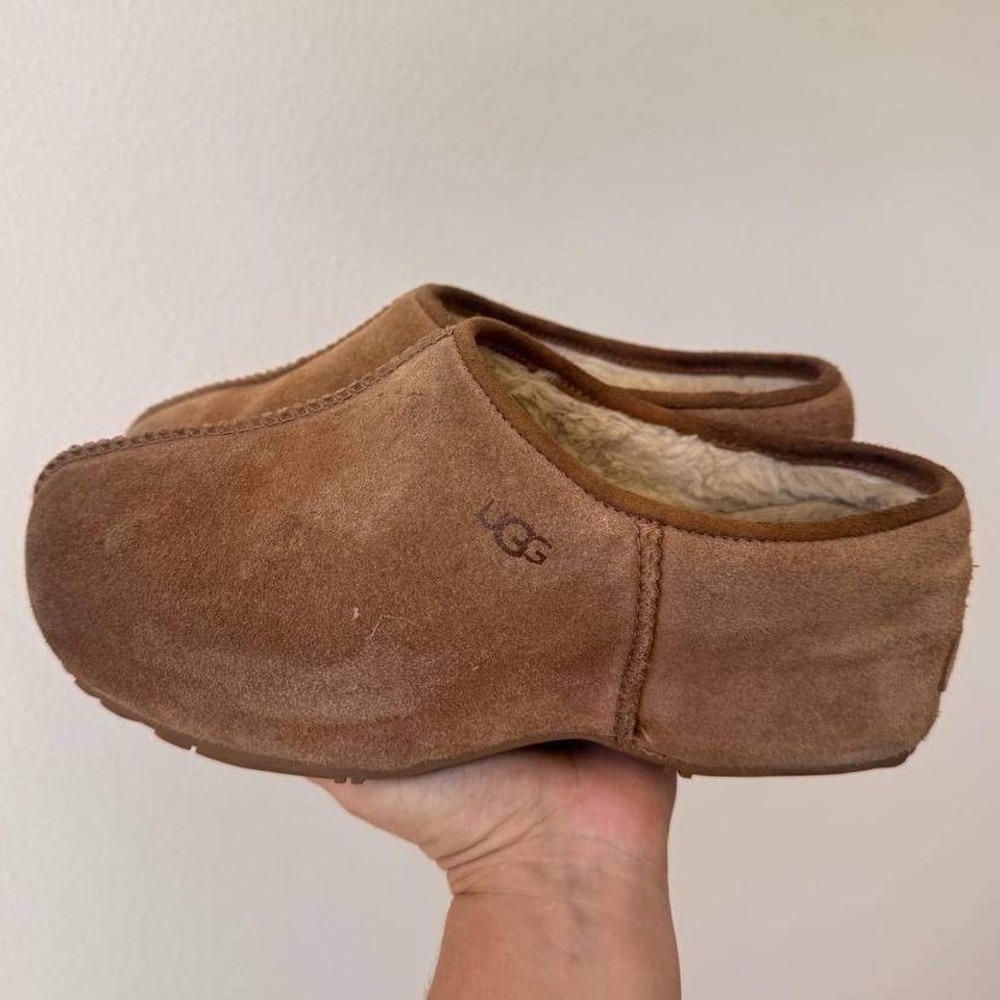 UGG Cottage Clog 8 Shearling Chestnut Suede Slip On Mule Old Money Cottagecore